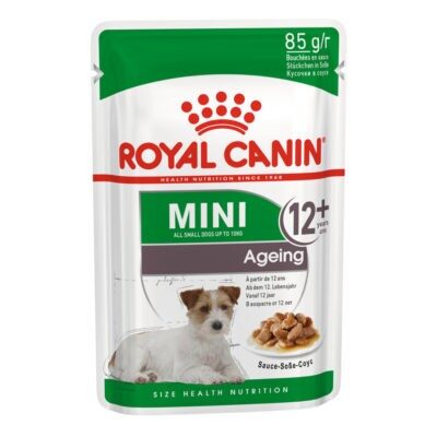 24x85g Royal Canin Mini Ageing 12+ szószban nedves kutyatáp - Kisállat kiegészítők webáruház - állateledelek