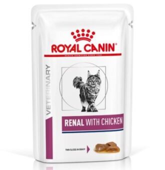 24x85g Royal Canin Veterinary Feline Renal nedves macskatáp-csirke - Kisállat kiegészítők webáruház - állateledelek