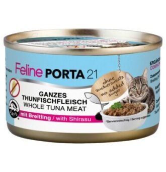 24x90g Feline Porta 21 tonhal & sprotni nedves macskatáp - Kisállat kiegészítők webáruház - állateledelek