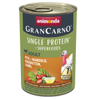 24xx400g animonda GranCarno Adult Superfoods nedves kutyatáp- Pulyka + mángold