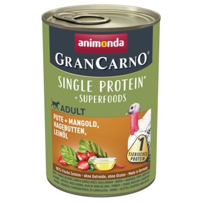 24xx400g animonda GranCarno Adult Superfoods nedves kutyatáp- Pulyka + mángold