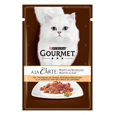 26x85g GOURMET A la Carte Pulyka & zöldség nedves macskatáp - Kisállat kiegészítők webáruház - állateledelek