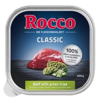 27x300g Rocco Classic tálcás nedves kutyatáp- Marha & pacal - Kisállat kiegészítők webáruház - állateledelek