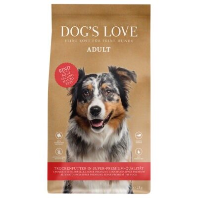 2kg Dog's Love Adult Beef száraz kutyatáp - Kisállat kiegészítők webáruház - állateledelek