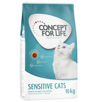 10kg Concept for Life Sensitive Cats száraz macskatáp 15% kedvezménnyel - Kisállat kiegészítők webáruház - állateledelek