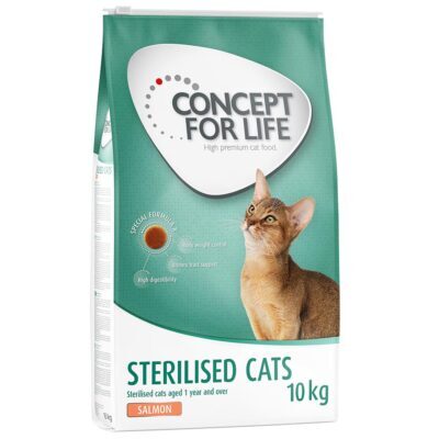 10kg Concept for Life Sterilised Cats lazac száraz macskatáp - Kisállat kiegészítők webáruház - állateledelek