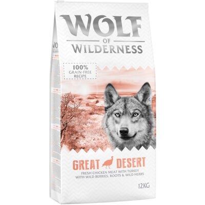 12 kg Wolf of Wilderness rendkívüli árengedménnyel- Great Desert - pulyka - Kisállat kiegészítők webáruház - állateledelek