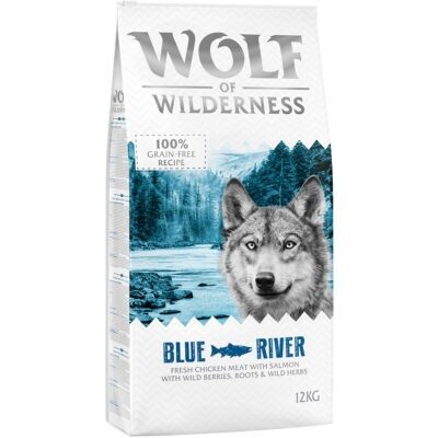 12 kg Wolf of Wilderness rendkívüli árengedménnyel- Blue River - lazac - Kisállat kiegészítők webáruház - állateledelek
