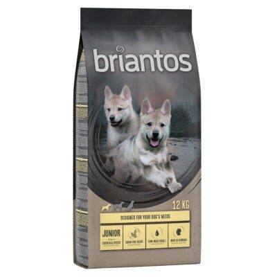 2x12kg Briantos gabonamentes száraz kutyatáp-Junior csirke & burgonya - Kisállat kiegészítők webáruház - állateledelek