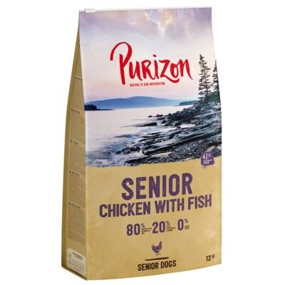 2x12kg Purizon Senior csirke & hal - gabonamentes- gabonamentes száraz kutyatáp új receptúrával - Kisállat kiegészítők webáruház - állateledelek