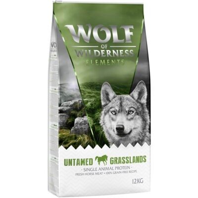 12kg Wolf of Wilderness száraz kutyatáp rendkívüli árengedménnyel - "Untamed Grasslands" - ló