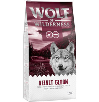 12kg Wolf of Wilderness "Velvet Gloom" - pulyka & pisztráng - gabonamentes száraz kutyatáp - Kisállat kiegészítők webáruház - állateledelek
