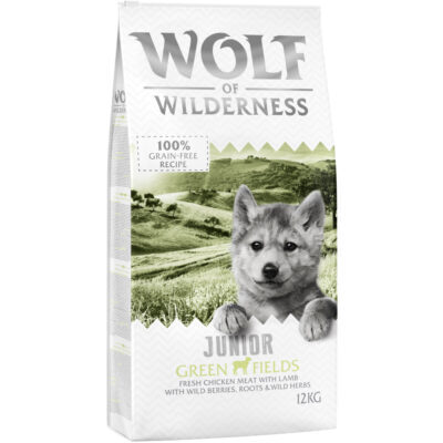 12 kg Wolf of Wilderness rendkívüli árengedménnyel- JUNIOR Green Fields - bárány - Kisállat kiegészítők webáruház - állateledelek