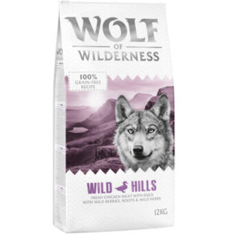 12kg Wolf of Wilderness 'Wild Hills'kutyatáp - Kacsa - Kisállat kiegészítők webáruház - állateledelek
