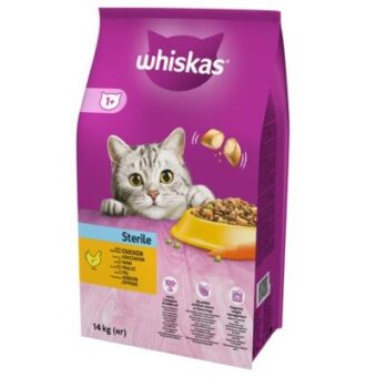 2x14kg Whiskas 1+ Sterile csirke  száraz macskatáp - Kisállat kiegészítők webáruház - állateledelek