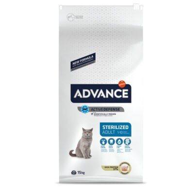 15kg Advance Cat Sterilized pulyka száraz macskatáp - Kisállat kiegészítők webáruház - állateledelek