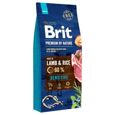 2x15kg Brit Premium Sensitive Lamb & Rice száraz kutyatáp - Kisállat kiegészítők webáruház - állateledelek