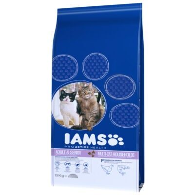 2x15kg IAMS Adult Multi-Cat Household száraz macskatáp - Kisállat kiegészítők webáruház - állateledelek