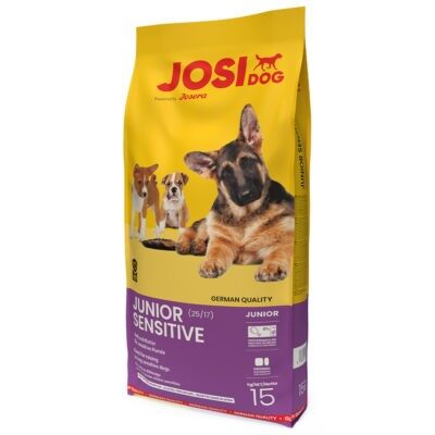 15kg Josera JosiDog Junior Sensitive száraz kutyatáp 13+2 kg ingyen akcióban - Kisállat kiegészítők webáruház - állateledelek