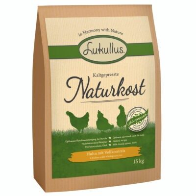 15kg Lukullus hidegen sajtolt Naturkost csirke & teljes kiőrlésű rizs száraz kutyatáp - Kisállat kiegészítők webáruház - állateledelek