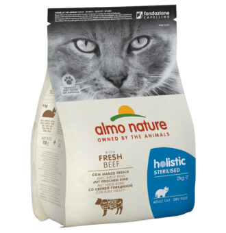 2x2 kg Almo Nature Holistic Sterilised marha & rizs száraz macskatáp - Kisállat kiegészítők webáruház - állateledelek