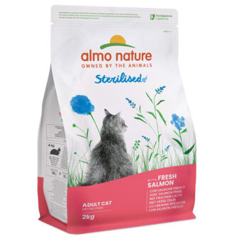 2x2 kg Almo Nature Holistic Sterilised lazac & rizs száraz macskatáp - Kisállat kiegészítők webáruház - állateledelek