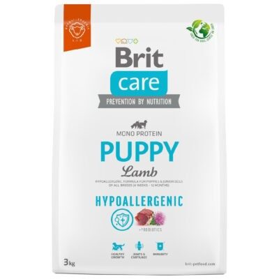 2x3kg Brit Care Dog Hypoallergenic Puppy Lamb & Rice száraz kutyatáp - Kisállat kiegészítők webáruház - állateledelek