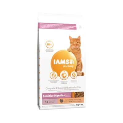 2x3kg IAMS for Vitality Sensitive Digestion Adult & Senior pulyka száraz macskatáp - Kisállat kiegészítők webáruház - állateledelek