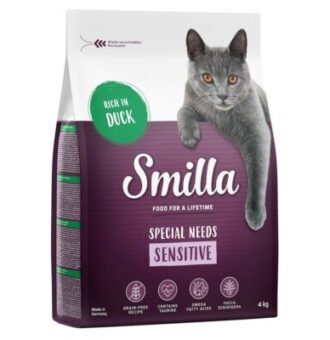 5x4kg Smilla száraz macskatáp-Adult Sensitive gabonamentes kacsa - Kisállat kiegészítők webáruház - állateledelek