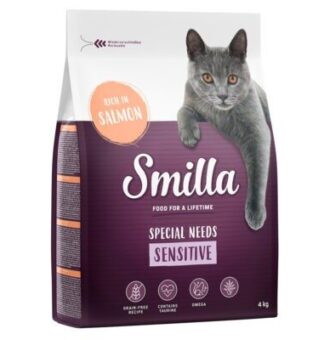 5x4kg Smilla száraz macskatáp- Adult Sensitive gabonamentes lazac - Kisállat kiegészítők webáruház - állateledelek