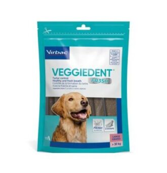 30x35g (L méret) Virbac VEGGIEDENT Fresh - nagytestű kutyáknak (>30 kg) - Kisállat kiegészítők webáruház - állateledelek