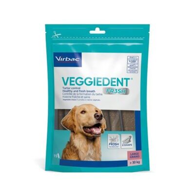 15x35g (L méret) Virbac VEGGIEDENT Fresh - nagytestű kutyáknak (>30 kg) - Kisállat kiegészítők webáruház - állateledelek
