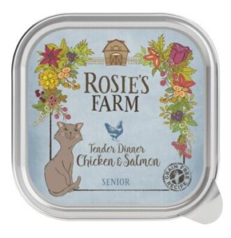 32x100g Rosie's Farm Senior nedves macskatáp- Senior: csirke & lazac - Kisállat kiegészítők webáruház - állateledelek