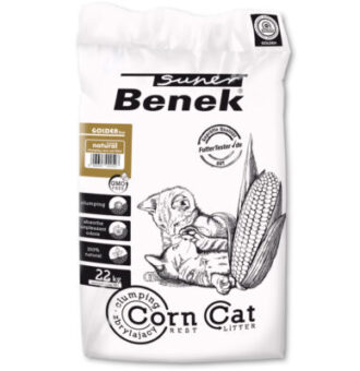 35 l (kb. 22 kg) Benek Super Corn Cat Golden macskaalom - Kisállat kiegészítők webáruház - állateledelek