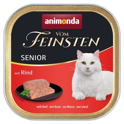 36x100g animonda vom Feinsten Senior nedves macskatáp-Marha - Kisállat kiegészítők webáruház - állateledelek