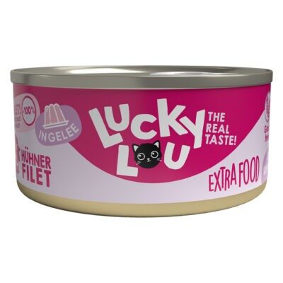 18x70g Lucky Lou Extrafood Csirkefilé aszpikban nedves macskatáp - Kisállat kiegészítők webáruház - állateledelek