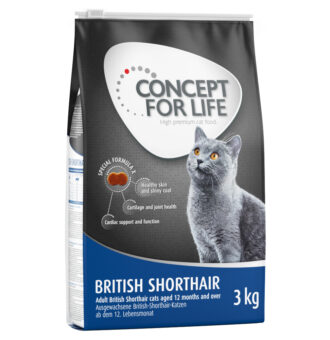 3x3kg Concept for Life British Shorthair száraz macskatáp 15% kedvezménnyel - Kisállat kiegészítők webáruház - állateledelek
