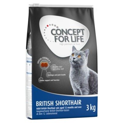 3x3kg Concept for Life British Shorthair száraz macskatáp 15% kedvezménnyel - Kisállat kiegészítők webáruház - állateledelek