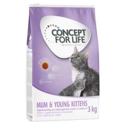 3kg Concept for Life Mum & Young Kittens száraztáp kiscicáknak javított receptúrával - Kisállat kiegészítők webáruház - állateledelek