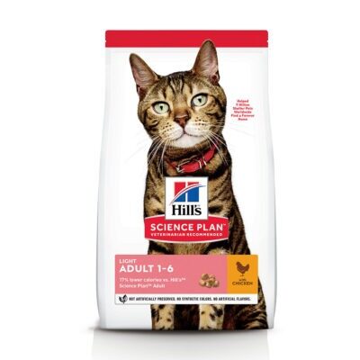 10kg Hill's Science Plan Adult 1+ Light csirke száraz macskatáp -8+2kg ingyen! - Kisállat kiegészítők webáruház - állateledelek
