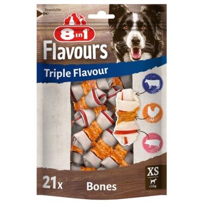 3x21db 8in1 Triple Flavour XS rágócsont kutyáknak - Kisállat kiegészítők webáruház - állateledelek