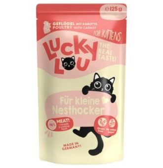 16x125g Lucky Lou Kitten Szárnyas nedves macskatáp - Kisállat kiegészítők webáruház - állateledelek