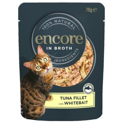 16x70g Encore Tonhal & apró hal tasakos nedves macskatáp - Kisállat kiegészítők webáruház - állateledelek