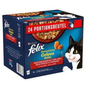 48x85g Felix Sensations aszpikban házias válogatás nedves macskatáp - Kisállat kiegészítők webáruház - állateledelek