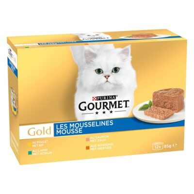 48x85g Gourmet Gold Paté nedves macskatáp- - Mix: hús & hal (nyúl