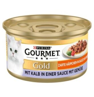 48x85g Gourmet Gold omlós falatok borjú & zöldség nedves macskatáp - Kisállat kiegészítők webáruház - állateledelek