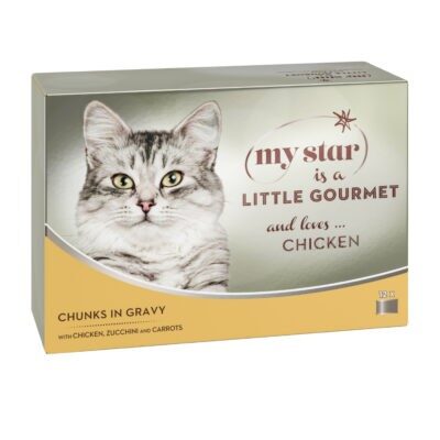 48x85g My Star falatok szószban Gourmet konzerv nedves macskatáp- Csirke