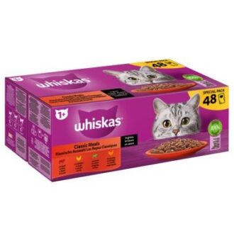48x85g Whiskas 1+  klasszikus válogatás szószban nedves macskatáp - Kisállat kiegészítők webáruház - állateledelek