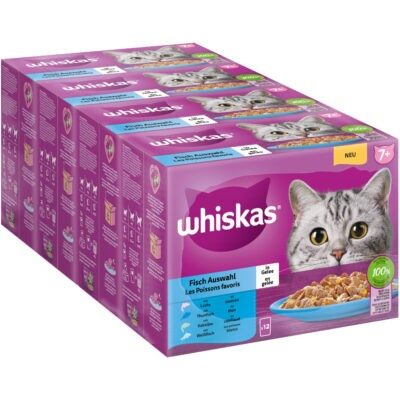 48x85g Whiskas 7+ Senior halválogatás aszpikban nedves macskatáp - Kisállat kiegészítők webáruház - állateledelek