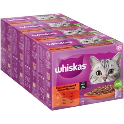48x85g Whiskas 7+ Senior klasszikus válogatás szószban nedves macskatáp - Kisállat kiegészítők webáruház - állateledelek